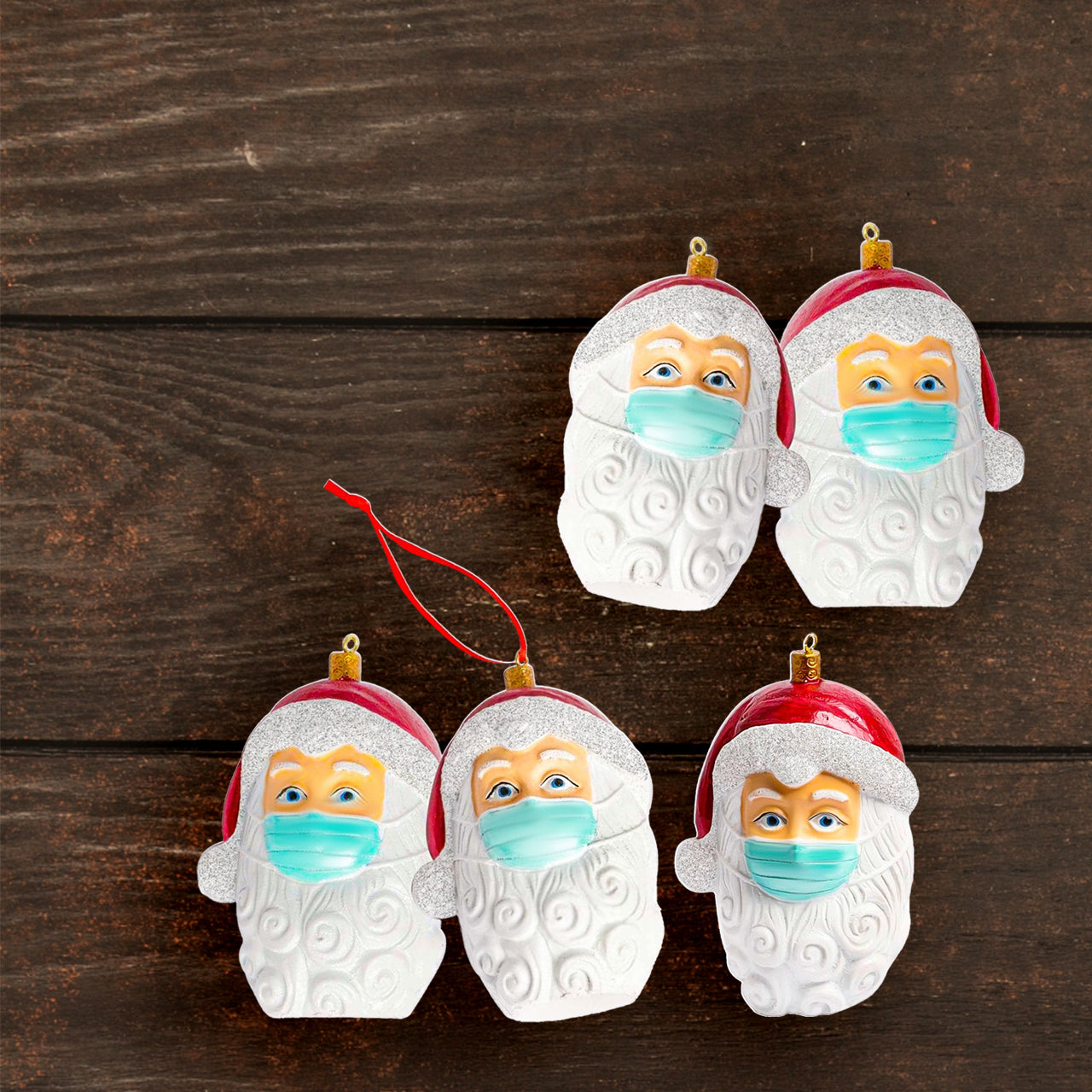 Santa Mask Christmas Ornament (Set of 5 Limited Edition) - Angiehaie Beauty