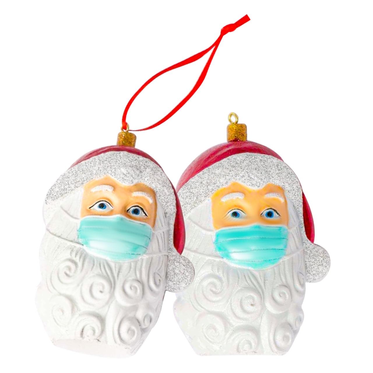 Santa Mask Christmas Ornament (Set of 3 Limited Edition) - Angiehaie Beauty