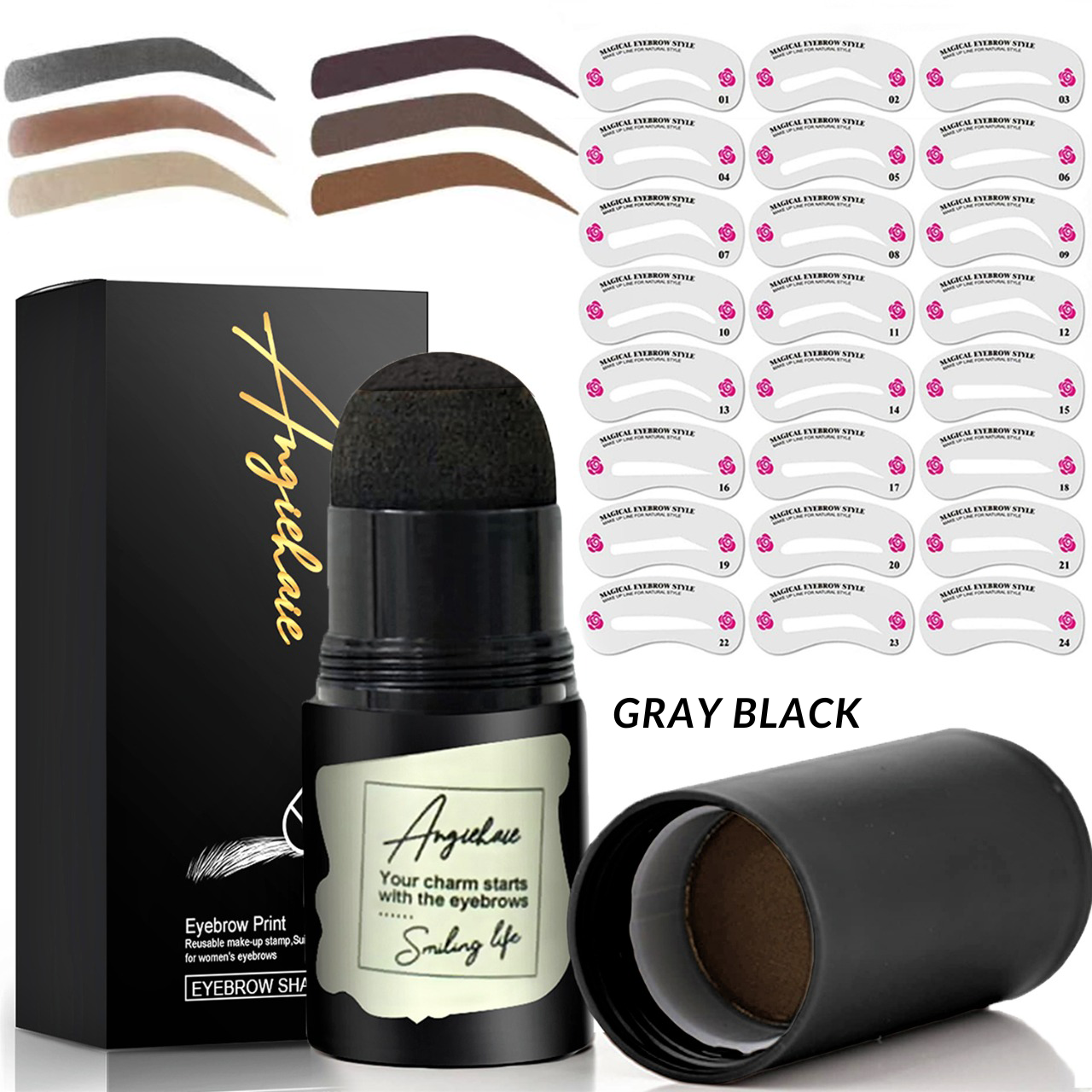Eyebrow Stamp Powder Kit (Set of 3) - Angiehaie Beauty