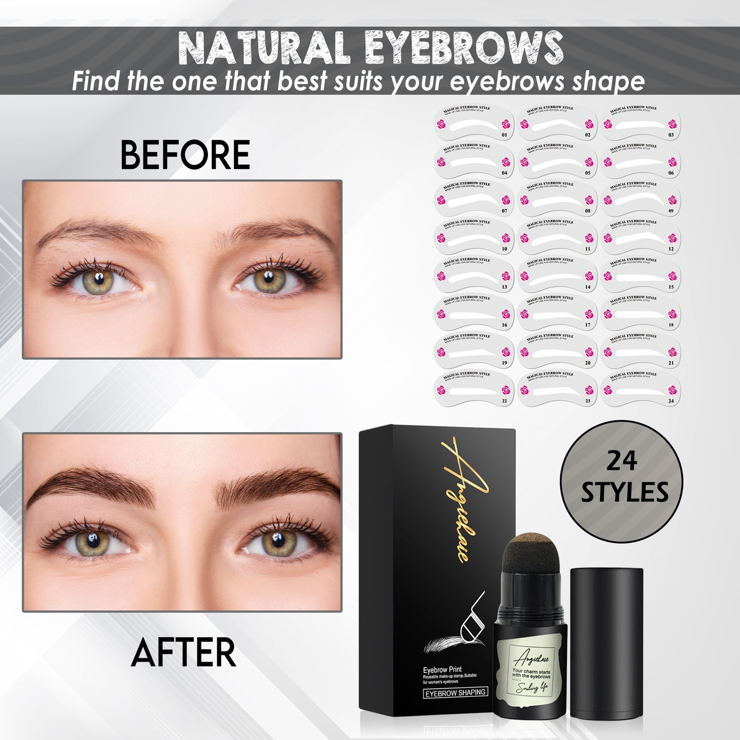 Eyebrow Stamp Powder Kit (Set of 3) - Angiehaie Beauty